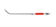 Gewinkelte bipolare Pinzette mit schwarzem Schaft und rotem Griffbereich vor weißem Hintergrund.
