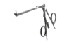 Calvian® Bipolare Zangen - Metallische bipolare Zange in Scherenform mit geradem Schaft vor weißem Hintergrund.