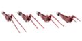 Four red SuperGliss® non-stick zhora bipolar forceps 