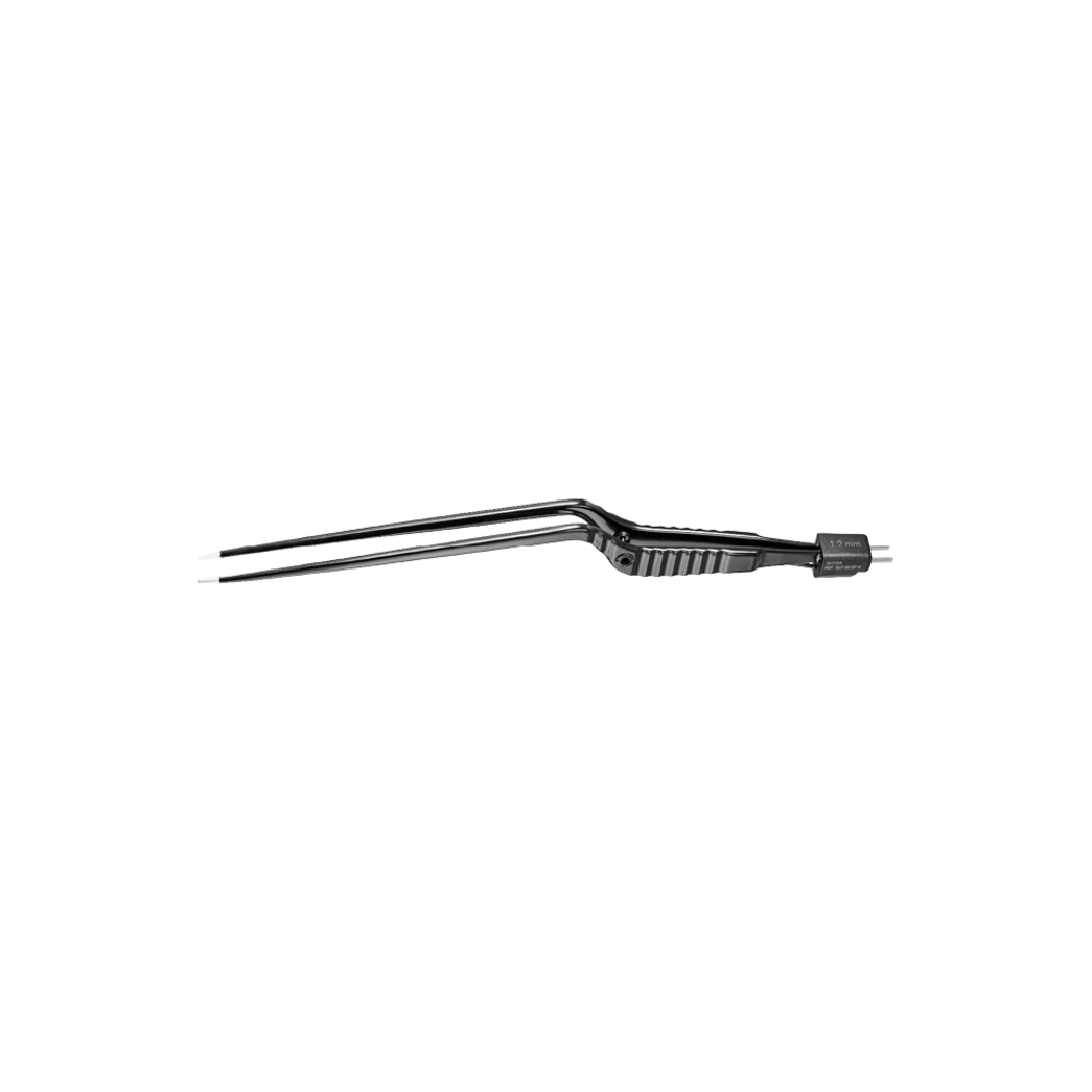 Abgewinkelte schwarze bipolare Pinzette