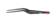 Schwarze bipolare Pinzette mit rotem Anschluss, geraden Spitzen und strukturiertem Griffbereich, auf weißem Hintergrund.
