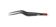 Schwarze bipolare Pinzette mit rotem Anschluss, geraden Spitzen und ergonomischem Griff, auf weißem Hintergrund.