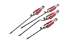 Compact set of bipolar forceps with red grip area