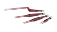 Four red SuperGliss® non-stick bipolar forceps 