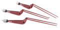 Four red SuperGliss® non-stick TEO bipolar forceps 